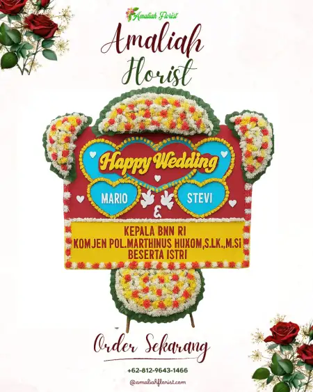 Papan Bunga Pernikahan Iser